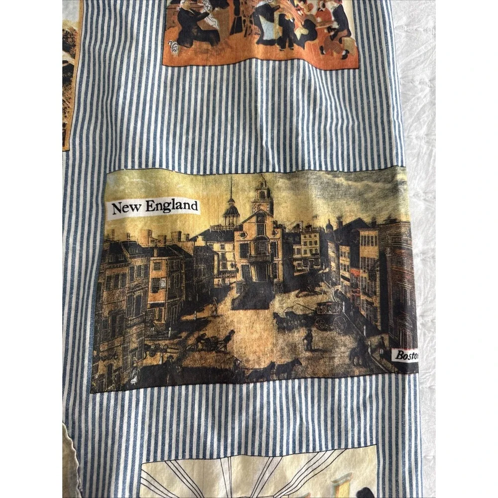 Women's Handmade Waist Apron Vintage City Ticking Print Long